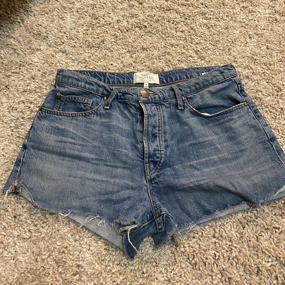 THE GREAT denim shorts